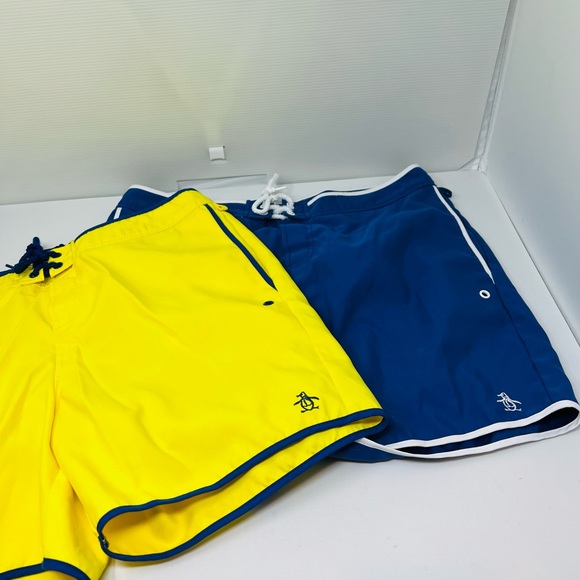 Penguin**2 x Swim Shorts***Blue and Yellow**Size 34 EUC - Picture 3 of 3